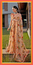 Load image into Gallery viewer, Floral print saree in georgette ( ready to dispatch in Uk)518