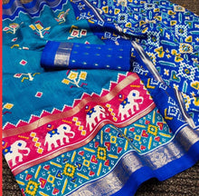 Load image into Gallery viewer, Cotton silk saree 1636 (Pn the print might be a bit different )