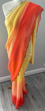 Load image into Gallery viewer, Georgette colour layer saree 4162 ( the edge tread on the scallop is blue )