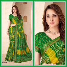 Load image into Gallery viewer, Bandhni print chiffon saree 4174