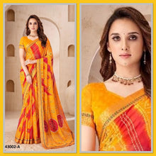 Load image into Gallery viewer, Bandhni print chiffon saree 4183