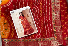 Load image into Gallery viewer, Bandhni print chiffon saree 4178