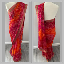 Load image into Gallery viewer, Bandhni print chiffon saree 4173