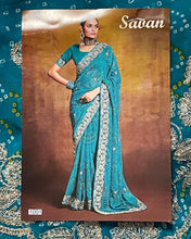 Load image into Gallery viewer, Georgette bandhni print saree 4185