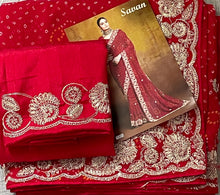 Load image into Gallery viewer, Georgette bandhni print saree 4189
