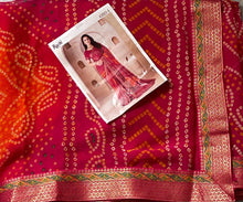 Load image into Gallery viewer, Bandhni print chiffon saree 4173