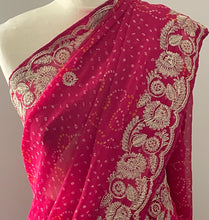 Load image into Gallery viewer, Georgette bandhni print saree 4186