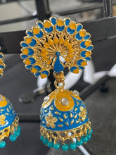 Load image into Gallery viewer, peacock theme earrings 4208