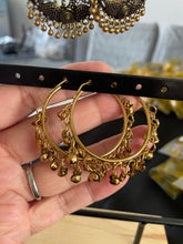 Load image into Gallery viewer, Gold affect hoops 4263