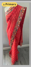 Load image into Gallery viewer, Bandhni print saree 4164 ( coral )