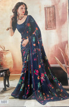 Load image into Gallery viewer, Soft georgette chiffon saree 5015