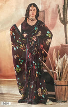 Load image into Gallery viewer, Soft georgette chiffon saree 5016