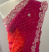 Load image into Gallery viewer, Soft georgette Bandhni print saree 5024