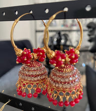 Load image into Gallery viewer, Jhoomar hoop earings 6043
