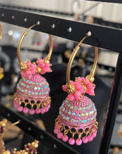 Load image into Gallery viewer, Jhoomar hoop earings 6045