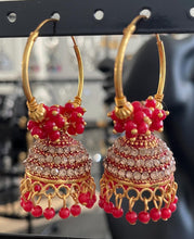 Load image into Gallery viewer, Jhoomar hoop earings 6043