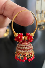 Load image into Gallery viewer, Jhoomar hoop earings 6043