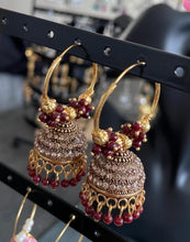 Load image into Gallery viewer, Jhoomar hoop earings 6044