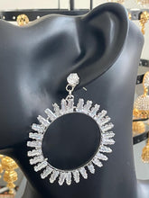 Load image into Gallery viewer, Large hoops with bling 6055