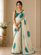 Load image into Gallery viewer, chiffon bandhni print saree 4196