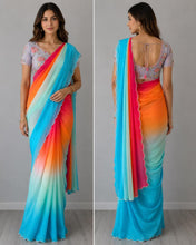 Load image into Gallery viewer, Georgette colour layer saree 4159