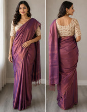 Load image into Gallery viewer, Khadi tissue saree 4151