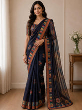 Load image into Gallery viewer, Sabyasachi inspired saree ( dark blue) 1744