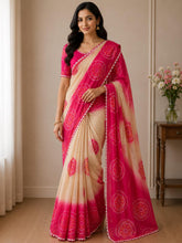 Load image into Gallery viewer, Semi silk bandhni print saree 5027