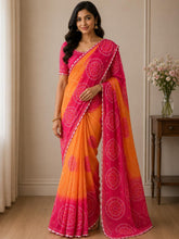 Load image into Gallery viewer, Semi silk bandhni print saree 5028