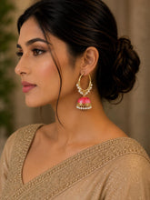 Load image into Gallery viewer, Hoops with jhoomar earings 4248