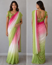 Load image into Gallery viewer, Georgette colour layer saree 4160