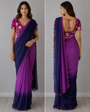 Load image into Gallery viewer, Georgette colour layer saree 4161