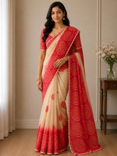 Load image into Gallery viewer, Semi silk bandhni print saree 5029