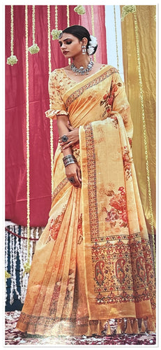 Cotton/linen saree 1593