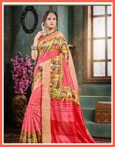 Semi Silk saree 139 (cotton khadi slub)