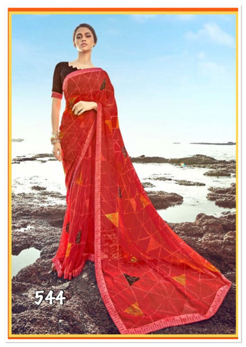Printed georgette saree 544