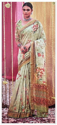 Cotton/linen saree 1591