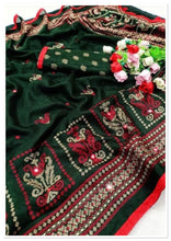 Load image into Gallery viewer, Linen jute silk saree 1383