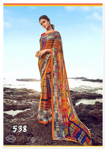 Printed georgette saree 538