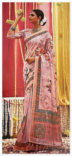 Cotton/linen saree 1596