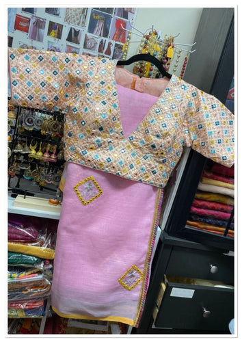 Linen saree 971
