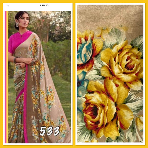 Floral print georgette saree 533