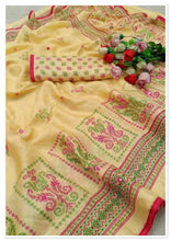 Load image into Gallery viewer, Linen jute silk saree 1387