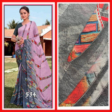 Load image into Gallery viewer, Floral print georgette saree 534