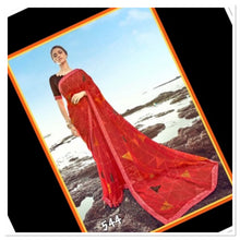 Load image into Gallery viewer, Printed georgette saree 544