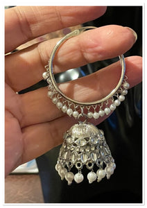 Silver jhoomar earrings