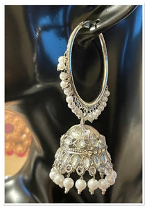 Silver jhoomar earrings