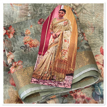 Load image into Gallery viewer, Cotton/linen saree 1591