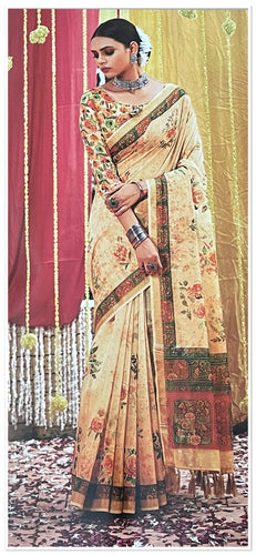 Cotton/linen saree 1595