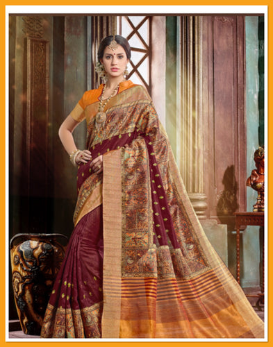 Semi Silk saree 140( cotton khadi slub)
